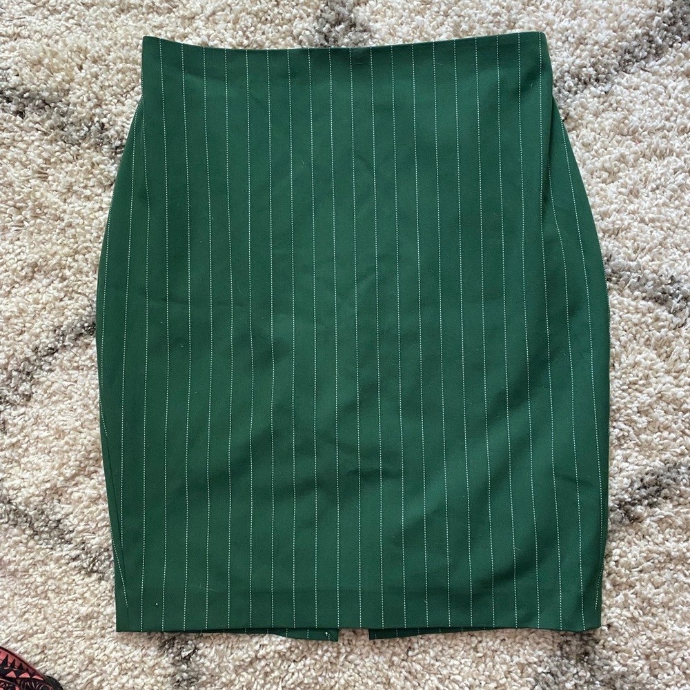 Green pinstripe pencil skirt from express